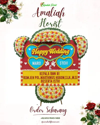 Karangan Papan Bunga Pernikahan di Pekiringanalit